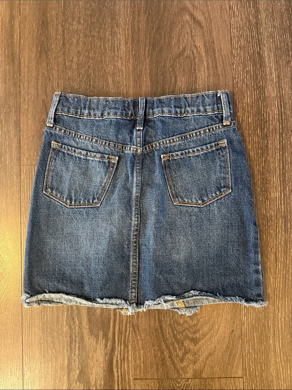 Old Navy Medium Blue Denim Button-Front Mini Skirt, Size Large 10-12